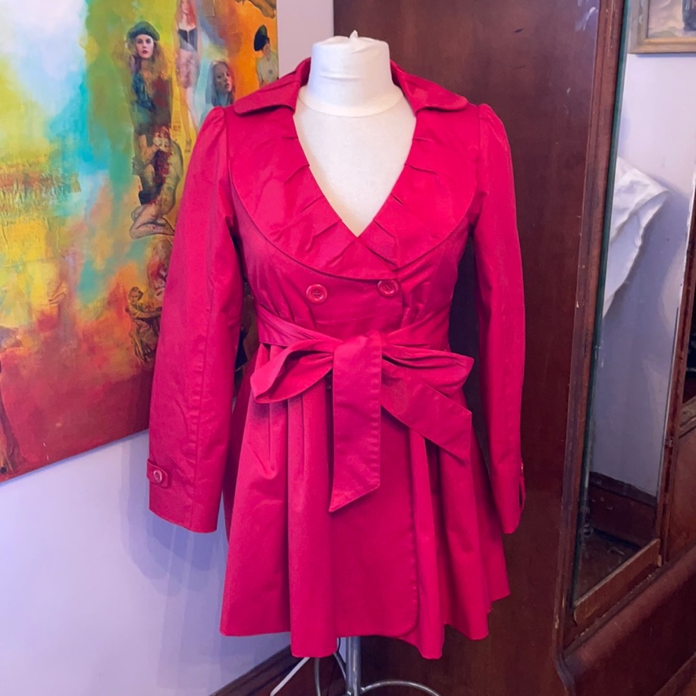 Red Size S Nelli Babydoll Trench Coat!